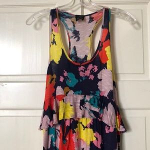 Racer back floral knit maxi dress